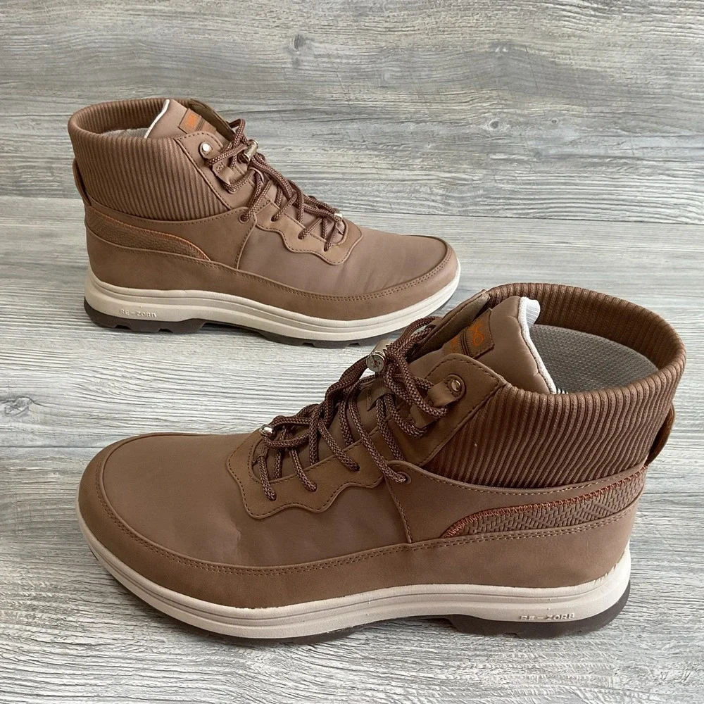 Women's Ryka Brae 2 Water Resistant Snow Boot Walnut Brown Lace Up Size 12 NEW